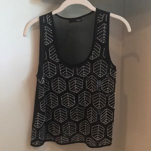 Aqua beaded sheer tank size small